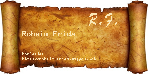 Roheim Frida névjegykártya